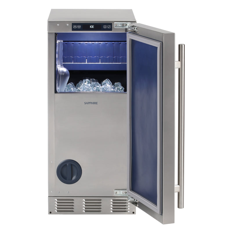 Máquina de hielos Sapphire Acero inoxidable, sin bomba SIIM15GDSS –  jamesandstevenmx